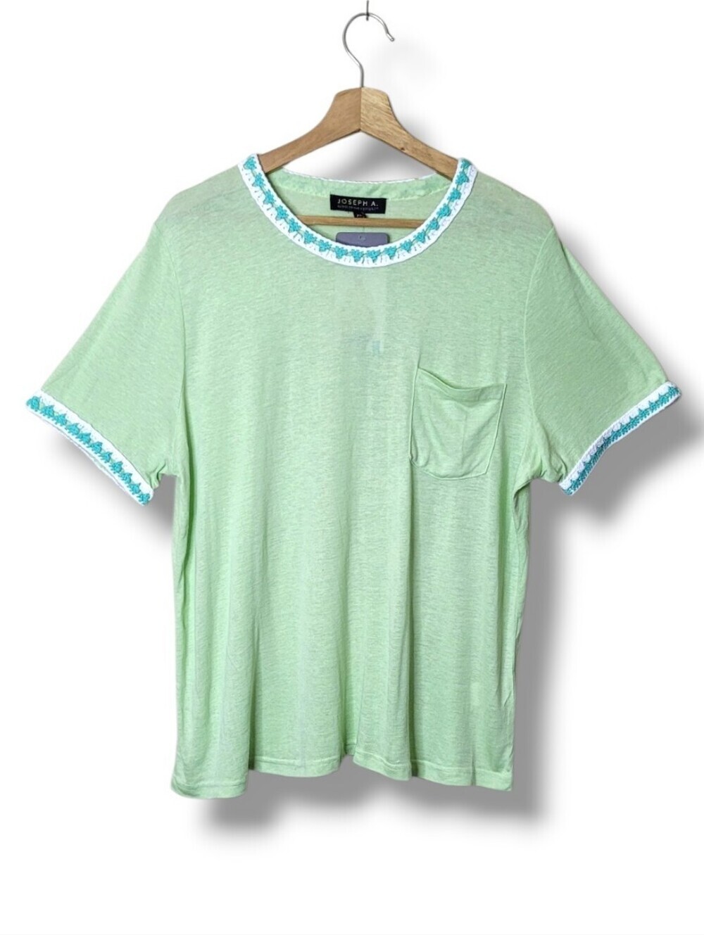 NWT Joseph A. Crochet Trim Top XL